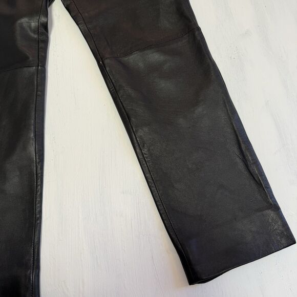 Pelle Studio Wilsons 100% Buttery Soft Leather Black Pants Women 6 - Picture 4 of 16